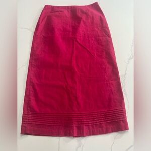 Christopher & Banks Size 8 Wrinkle Free Bright Pink Linen Blend A-Line Skirt